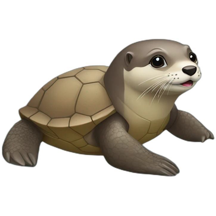 Loutre sur une tortue emoji