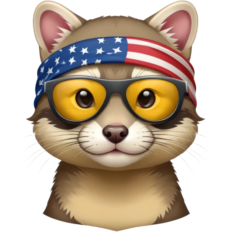 These two animals look like they run the streets — ferret and wildcat, dripped out in shades and bandanas emoji