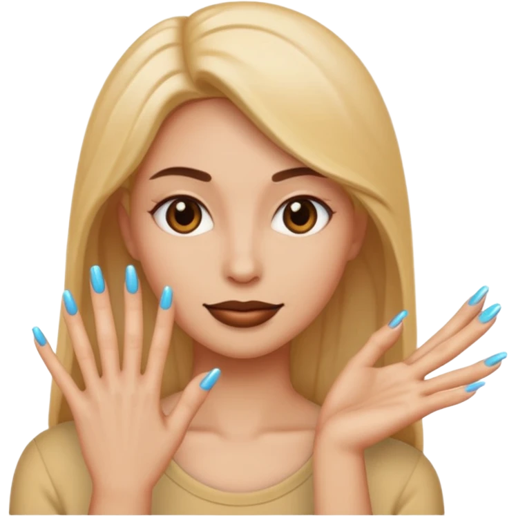A normal human emoji with nails emoji