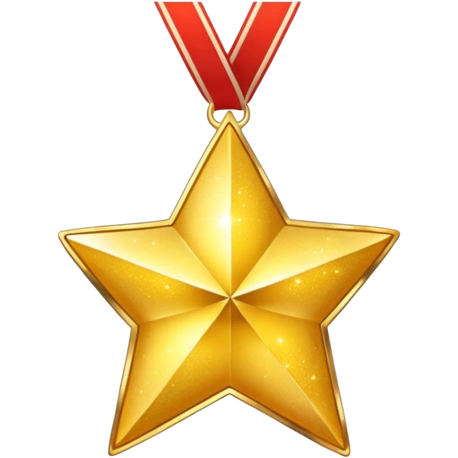 a glittery golden star-shaped medal  emoji