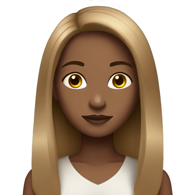Girl light brown skin straight hair emoji