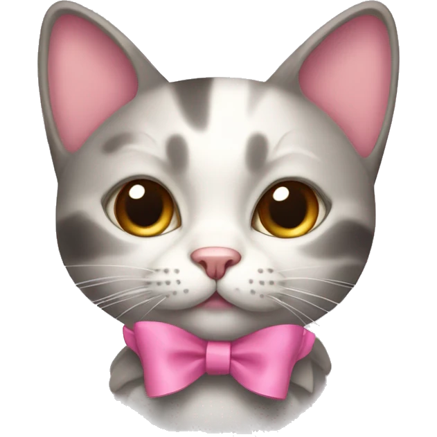 Cat with a pink bow  emoji