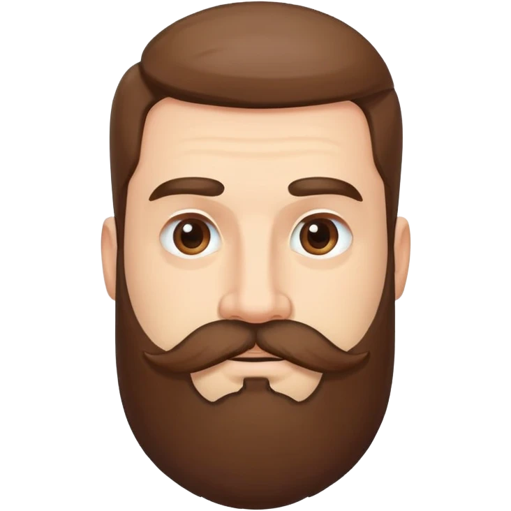 man with thick beard, mustache, and connected bushy eyebrows that meet in the middle emoji