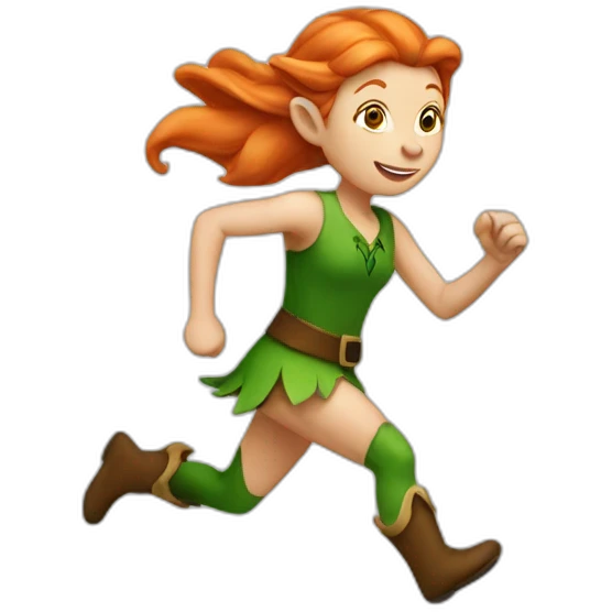 Ginger woman elf running emoji