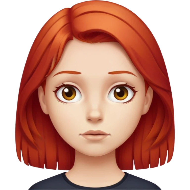 Girl with red hair saying I don’t know  emoji
