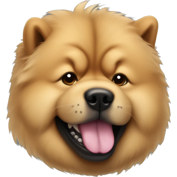 Chow chow with black tongue sticking out emoji