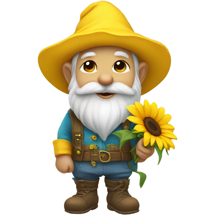 Gnome with a sunflower emoji