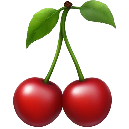 black bow with 2 red cherries emoji