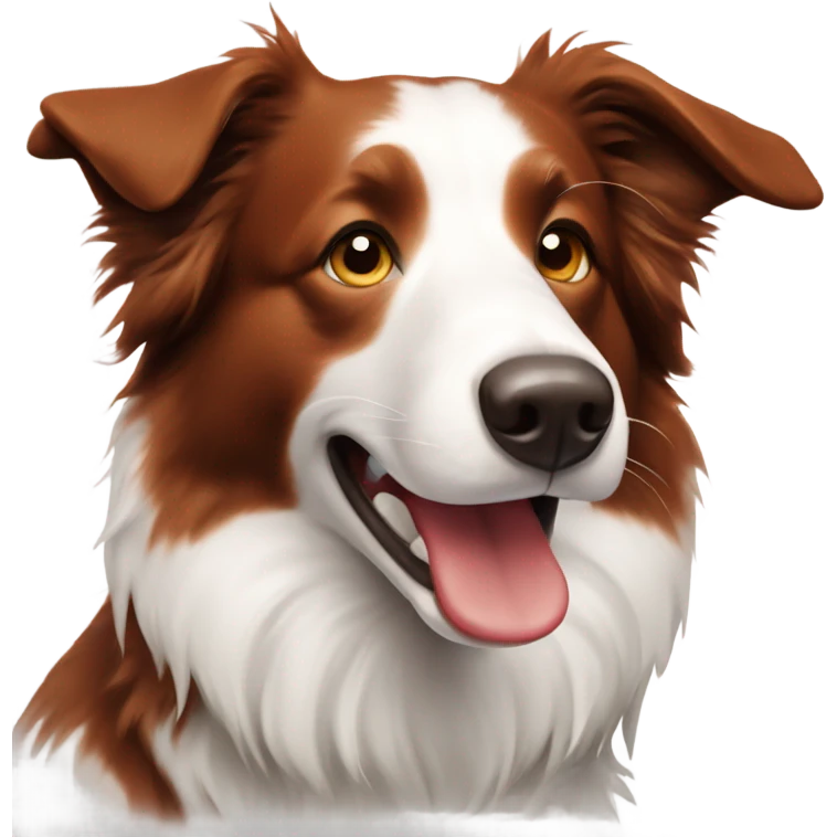 Red and white border collie emoji