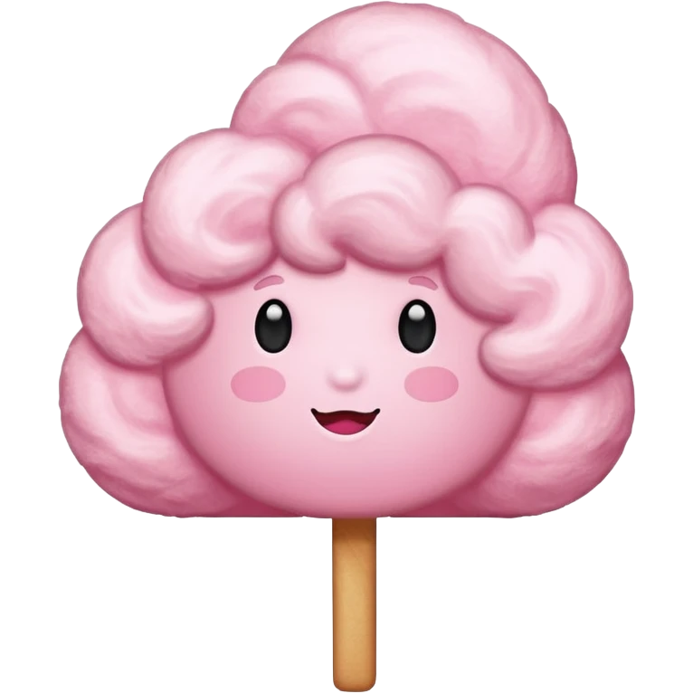 Candy floss emoji with no face and it leaning towards the side with just the candy floss  emoji