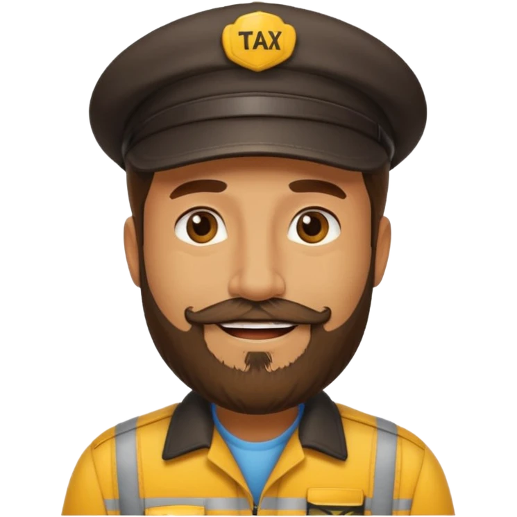 bearded taxi driver emoji