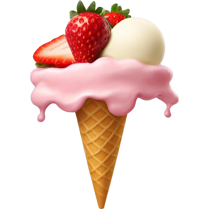Strawberry and vanilla ice cream mixed emoji