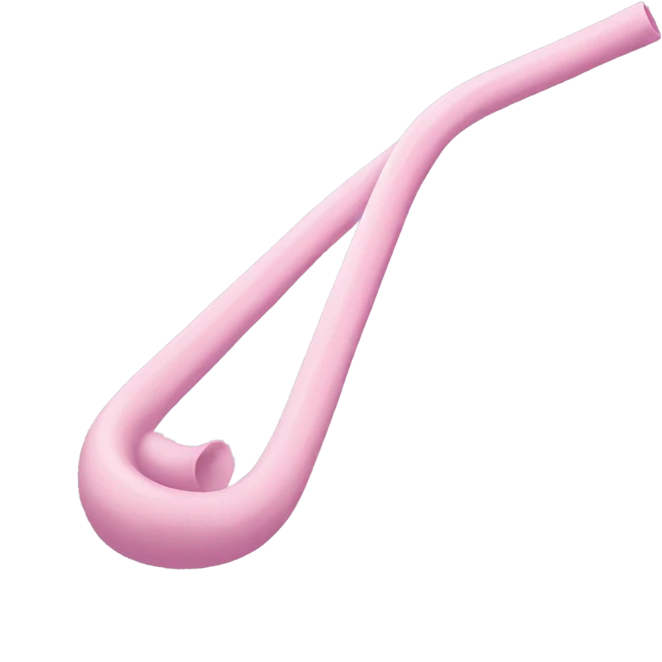 Light pink bending straw emoji