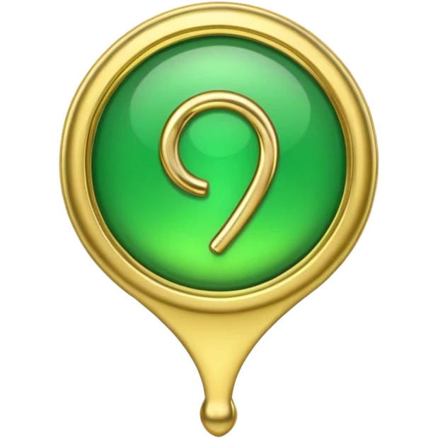 pin with golden and green colours emoji