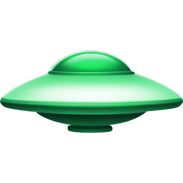 Green and white ufo’s flying above  emoji