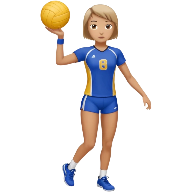 volleyball short hair girl full body emoji