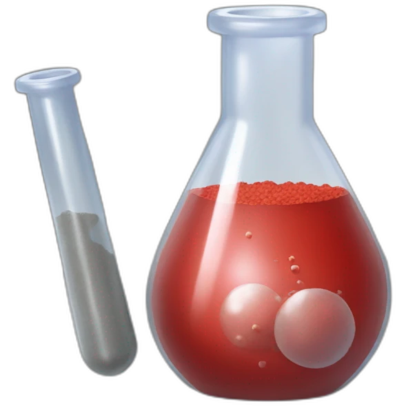 metal powder red in laboratory tube emoji