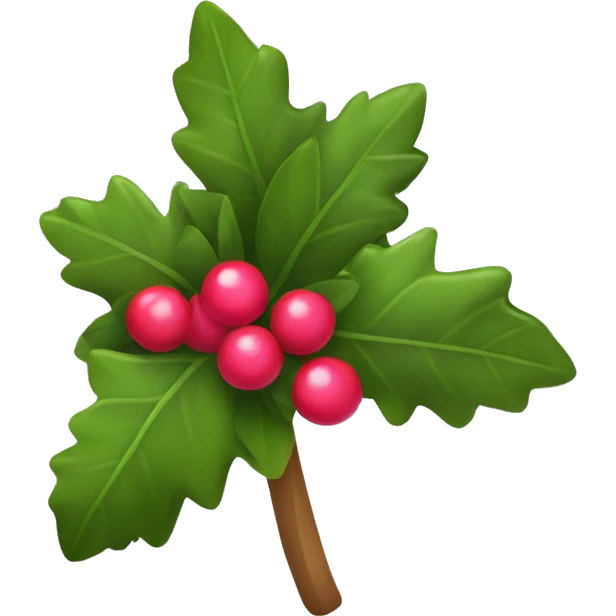 red berry mistletoe with pink bow emoji