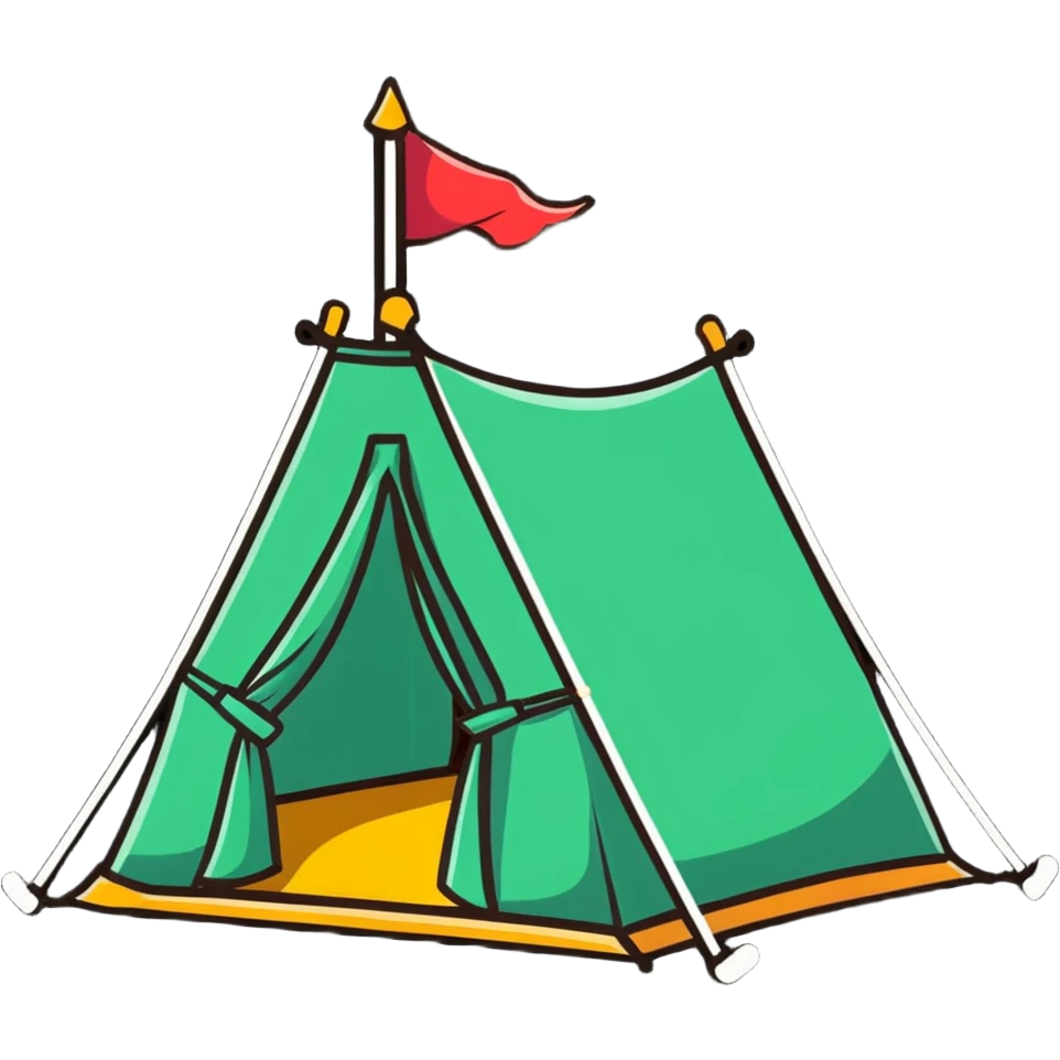 cute tent with open entrance emoji