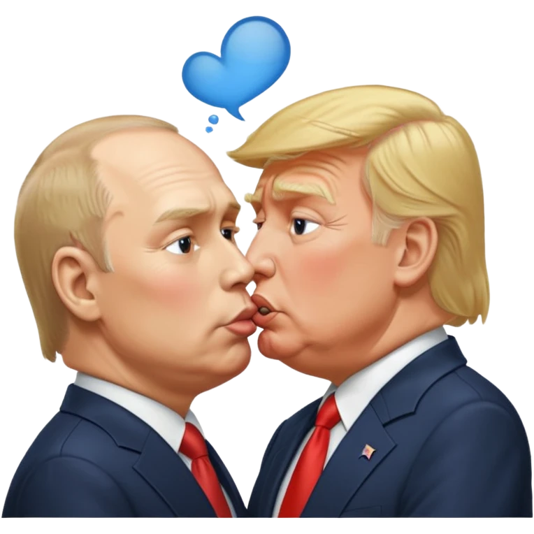 trump-and-putin-kissing passionately ,  emoji