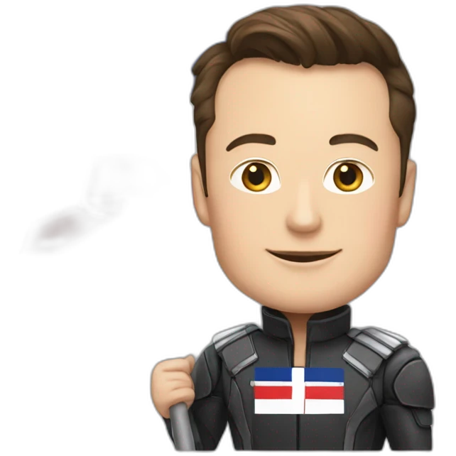 Elon Musk with an French flag  emoji