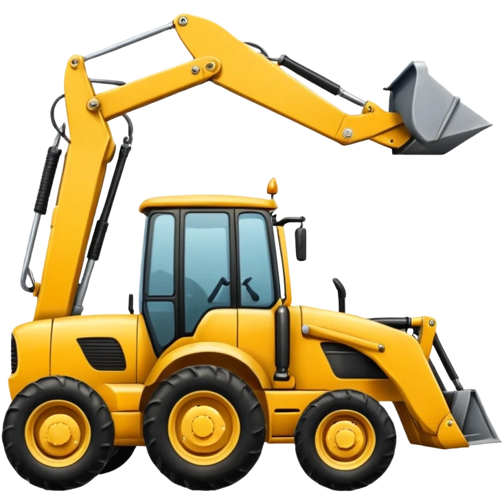 A tractor with a back hoe and a loader emoji