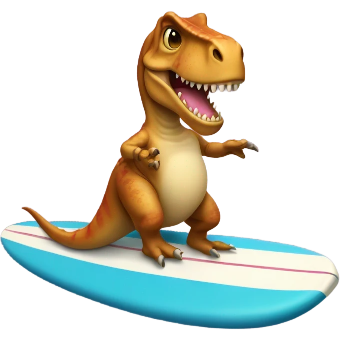 T-Rex wearing a tutu on a surfboard emoji