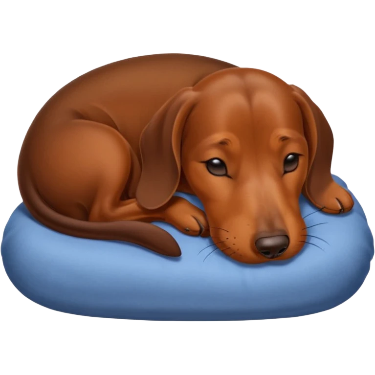 Perrito salchicha marrón duerme emoji