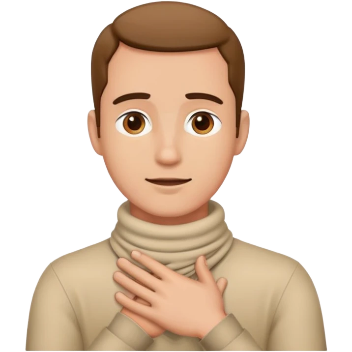 Man with hands around his neck emoji