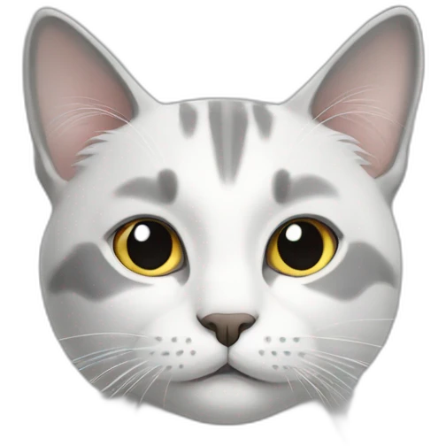Cat white and grey emoji