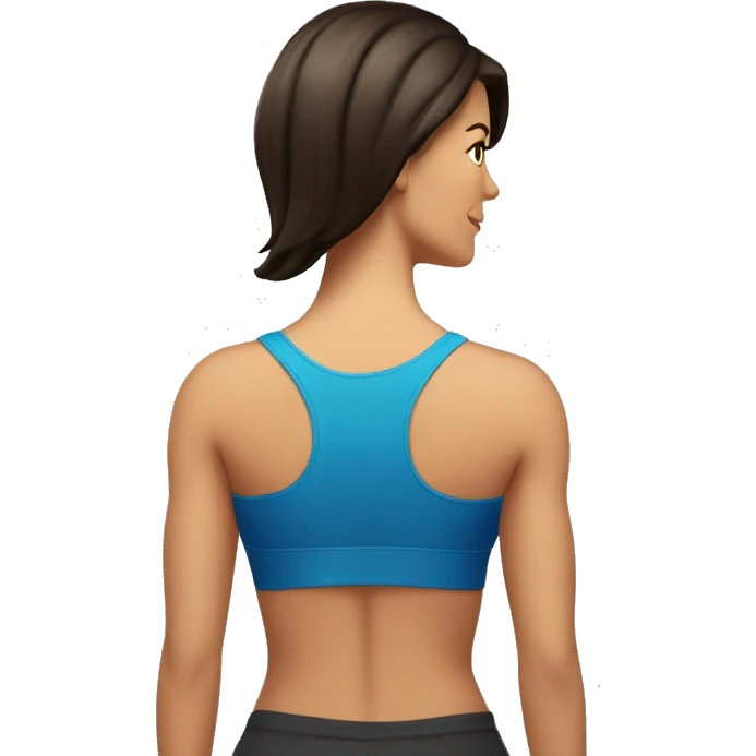 Woman Back muscles flex, Caucasian woman, brunette emoji
