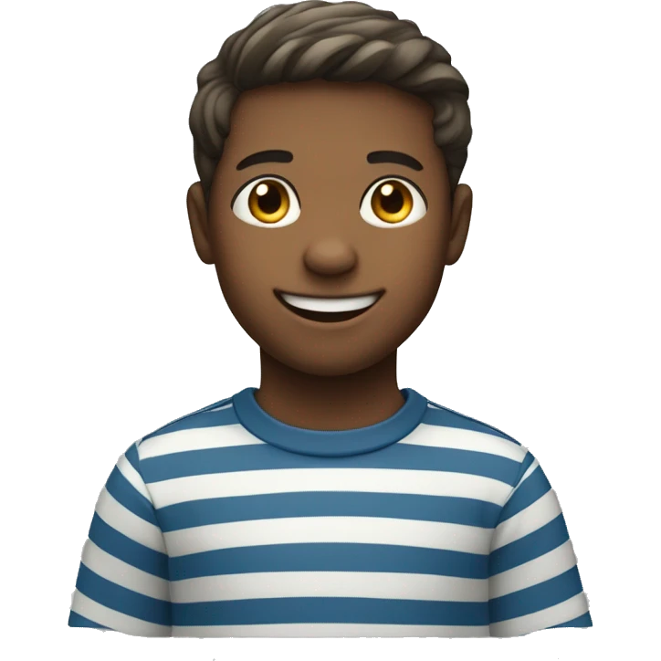 smiling boy in striped shirt emoji
