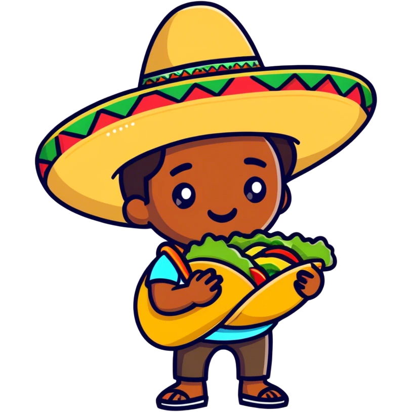 Mexican eating tacos emoji