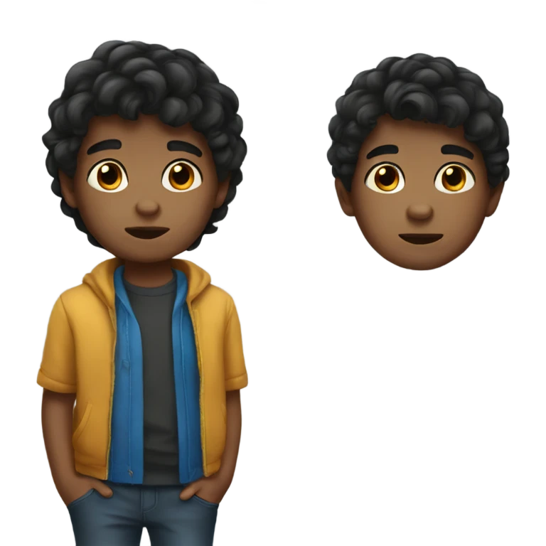 dark hair little boy  emoji