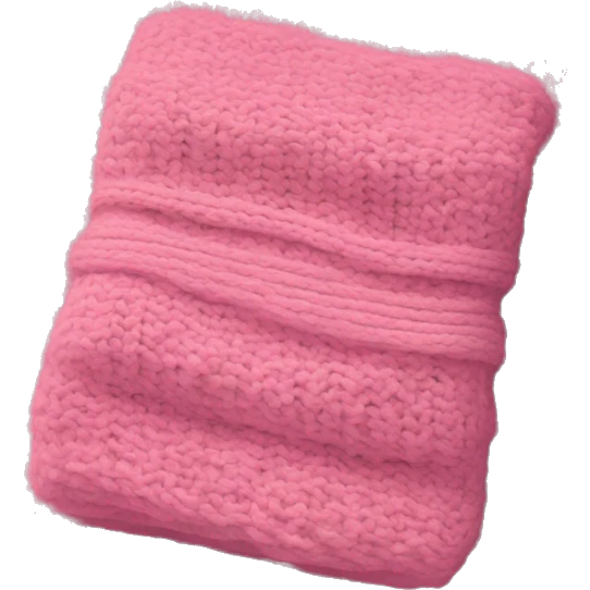 Folded knitted pink blanket emoji