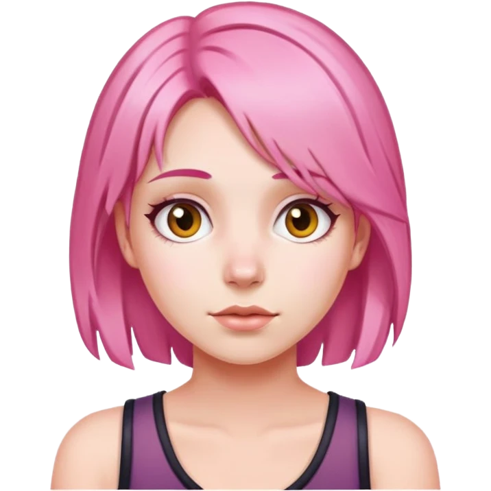 Chica con el pelo rosa emoji