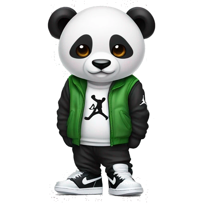 Panda wearing air jordan 1 emoji