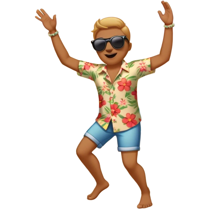 Sunset on the beach and somone dancing  emoji