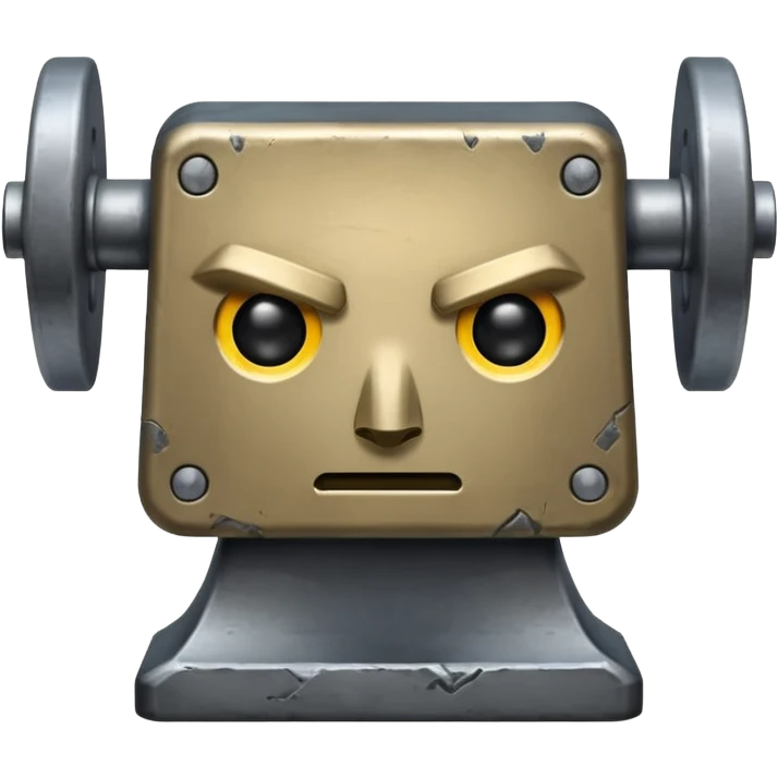 Anvil with a face emoji