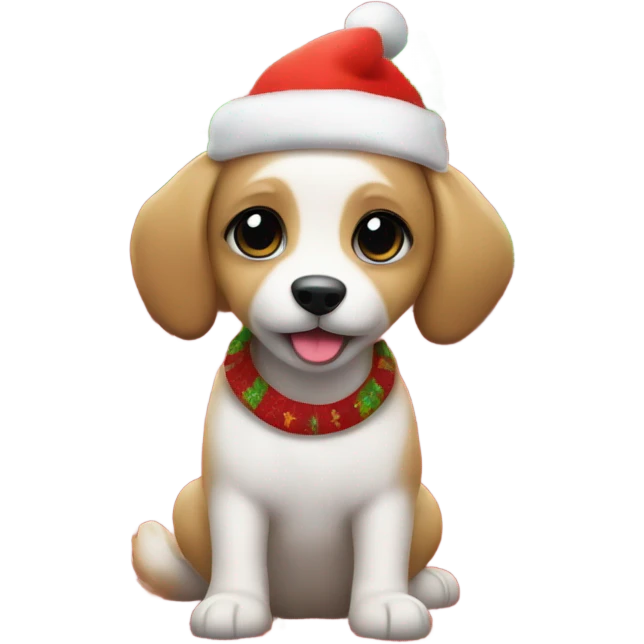 Christmas puppy emoji