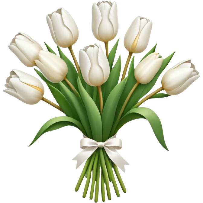 white tulip bouquet  emoji