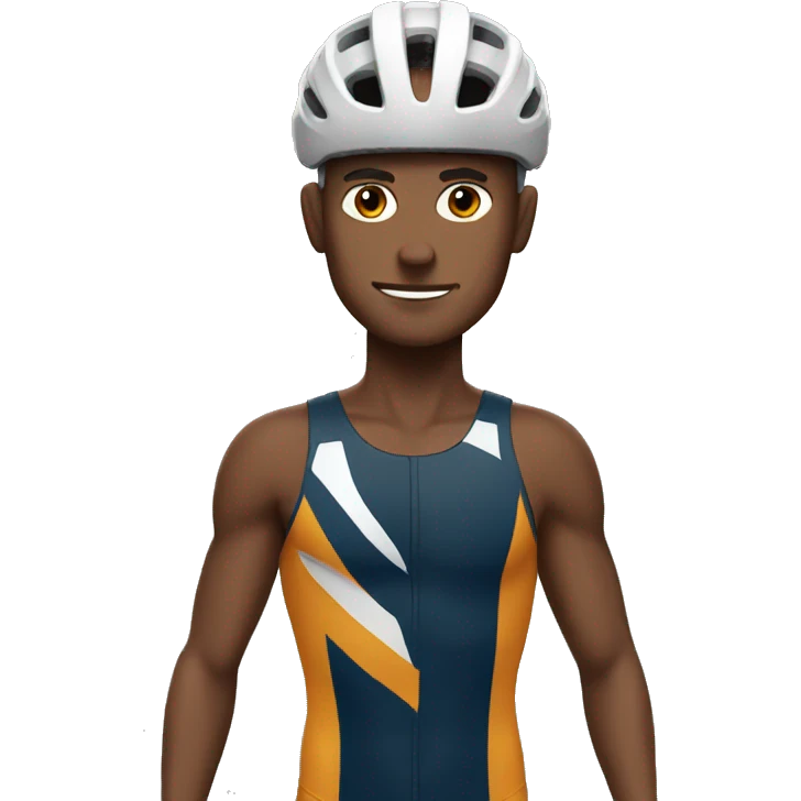 Bold guy doing triathlon  emoji