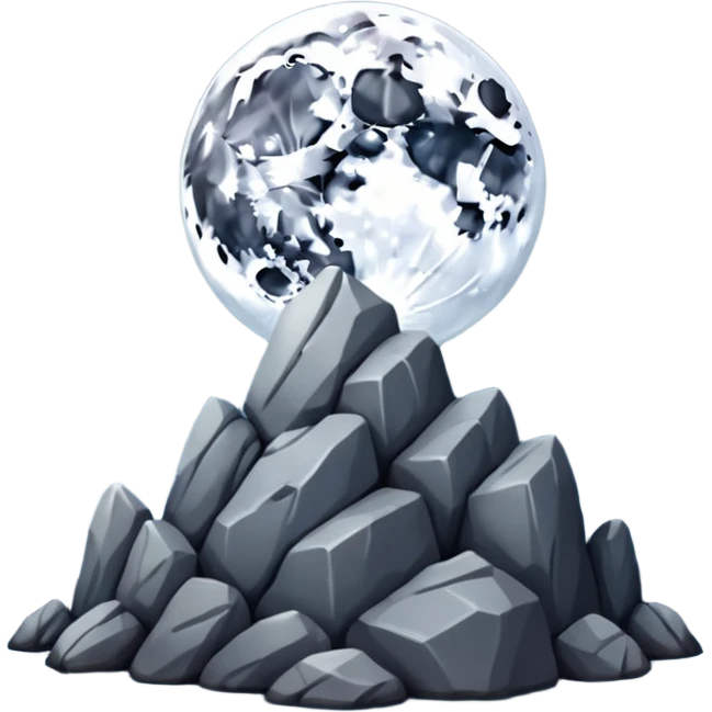 Rock and moon🌝 emoji