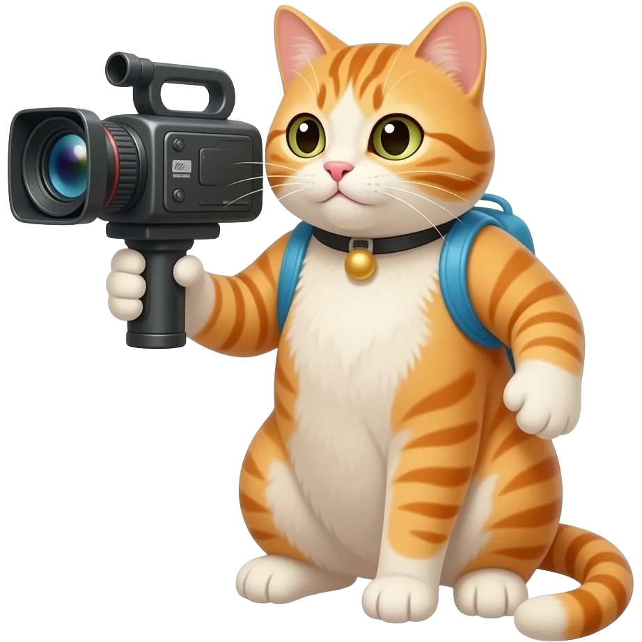gato con camara de video emoji
