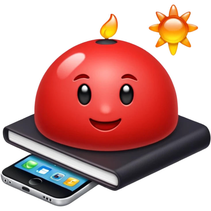 Objetos de estudos nos tons vermelhos emoji