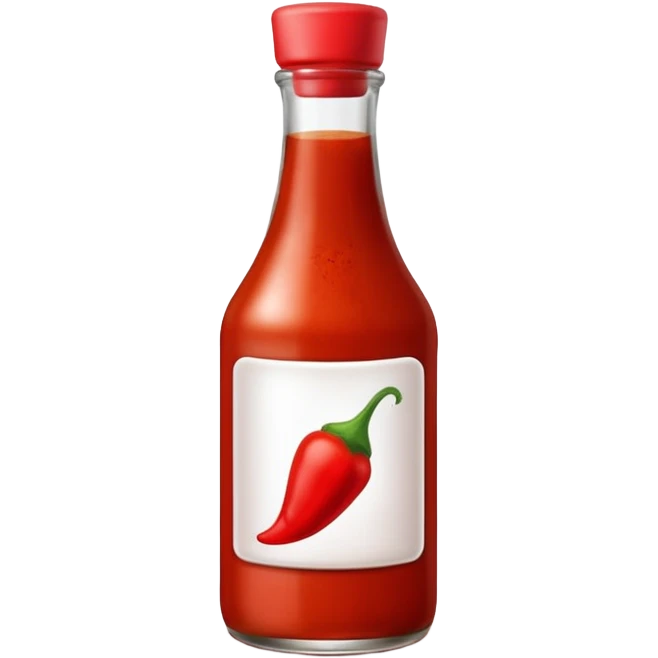 A single bottle of spicy sauce, keep it plain no branding or text emoji