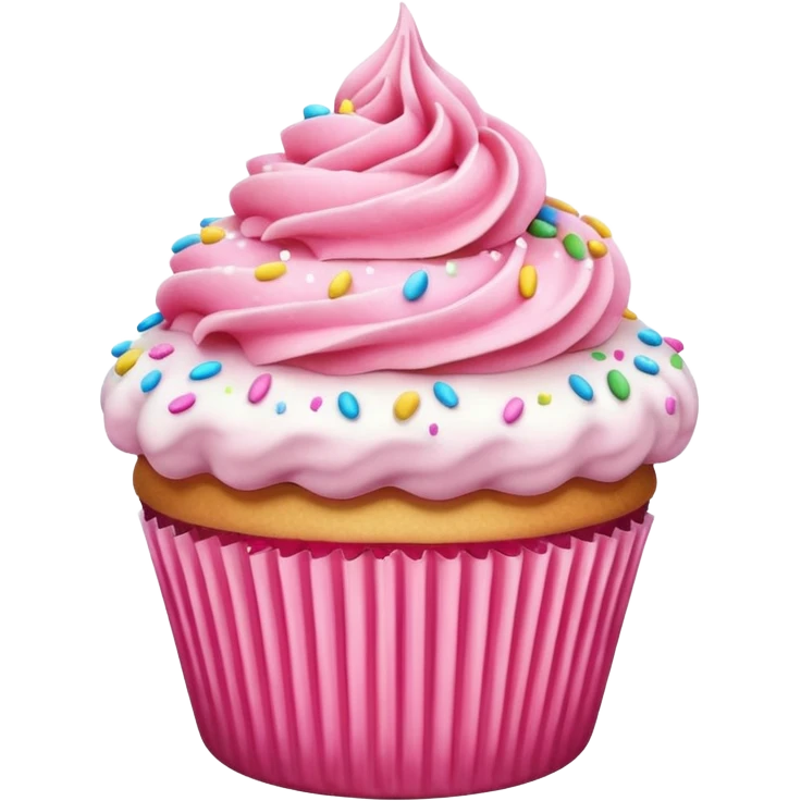Cupcake with pink icing emoji