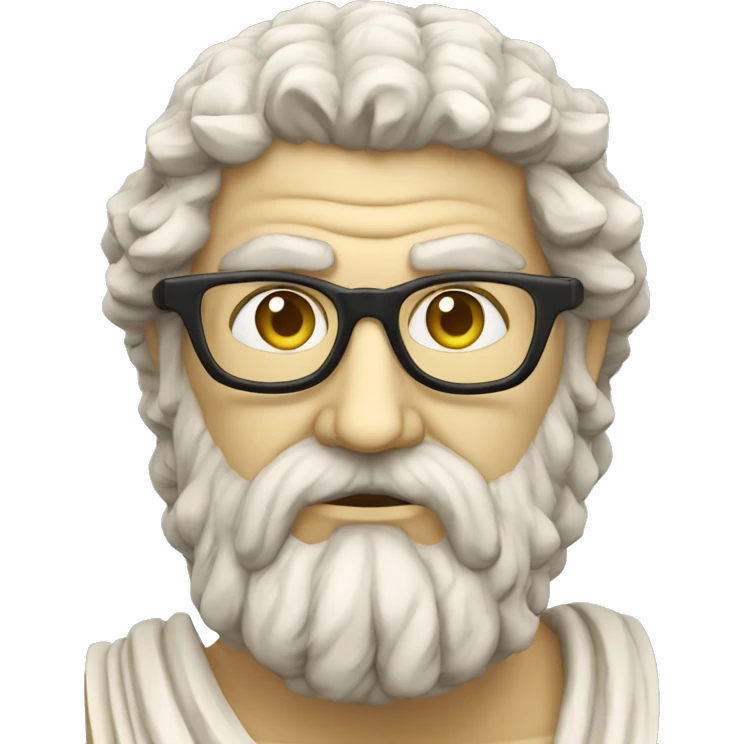 Ancient Greek King Odysseus Statue Face Only, Nerd, Glasses, Off-white emoji