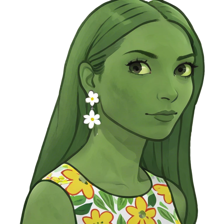 Mujer de pelo lacio emoji