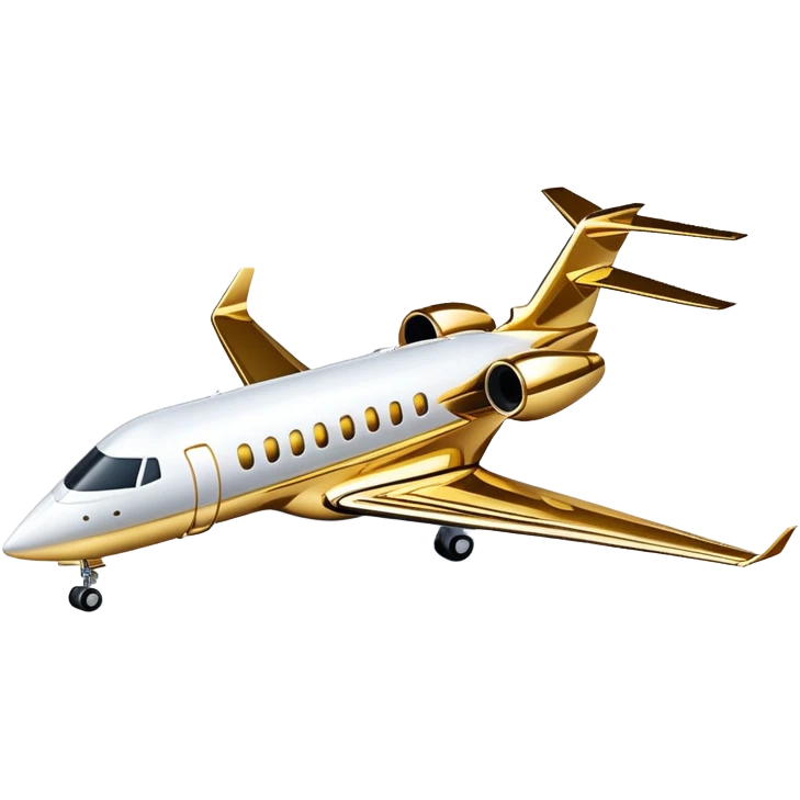 Gold private jet emoji